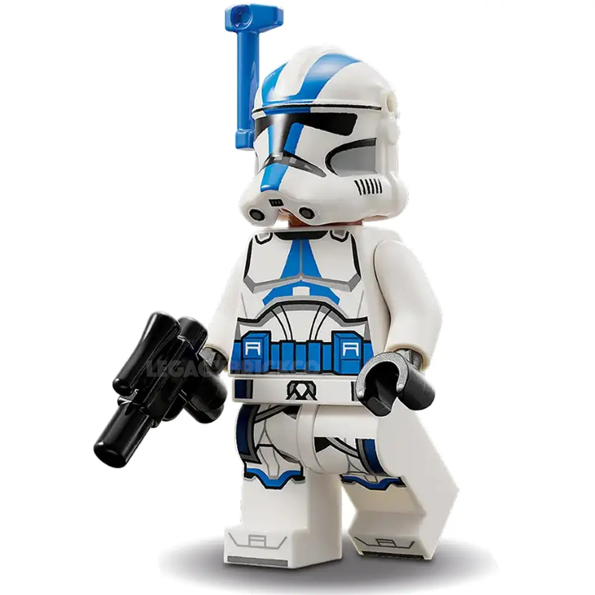 Clone Trooper Officer, 501st Legion (Phase 2) - White Arms, Blue Rangefinder, Nougat Head, Helmet with Holes, sw1246